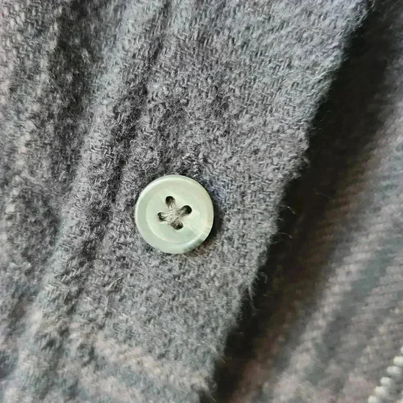 American Eagle Outfitters Hooded Button down Flannel Shirt black white - Picture 6 of 11